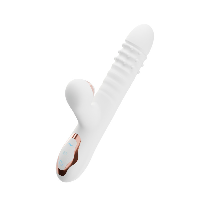 Вибратор-кролик с вращающимися шариками и вакуумной стимуляцией SW25092