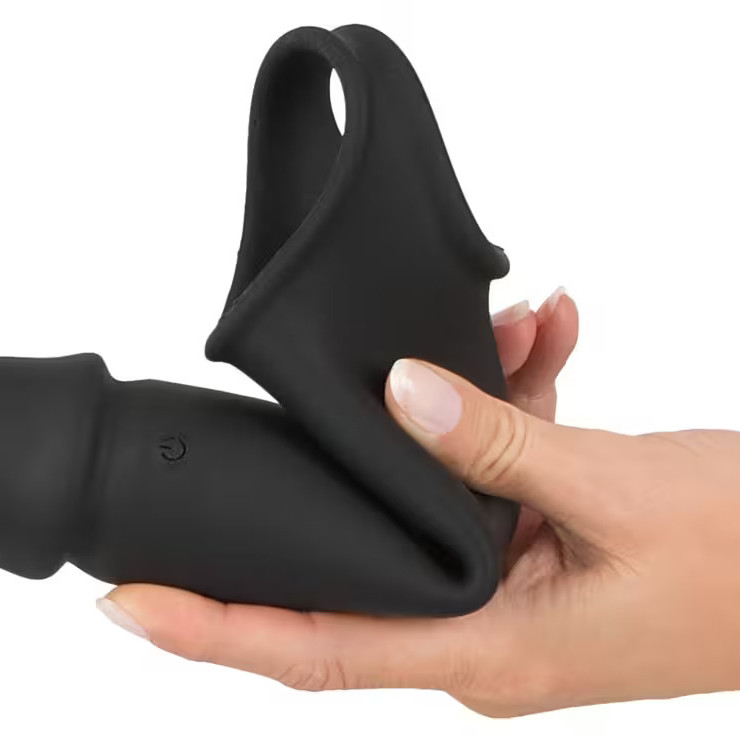 Вибрирующая насадка для пениса с хомутом для яичек и пультом управления 0550825ON