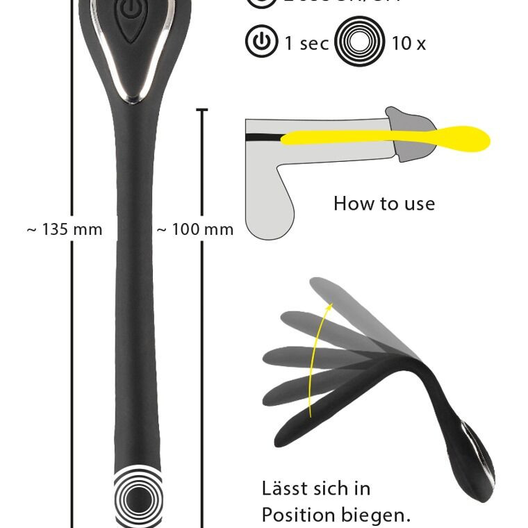 Гибкий уретральный массажер с вибрацией 555150ON