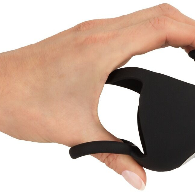 Эрекционное кольцо с шариковым массажёром с пультом 555193ON