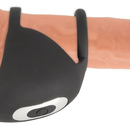 Эрекционное кольцо с шариковым массажёром с пультом 555193ON