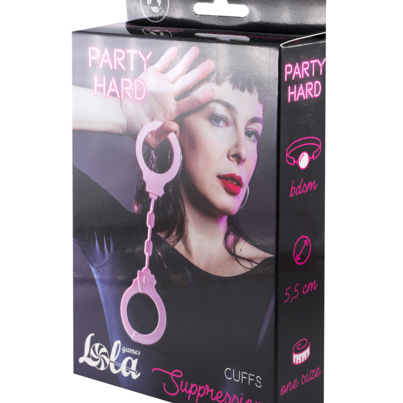 Силиконовые наручники Party Hard Suppression Pink 1167-03lola