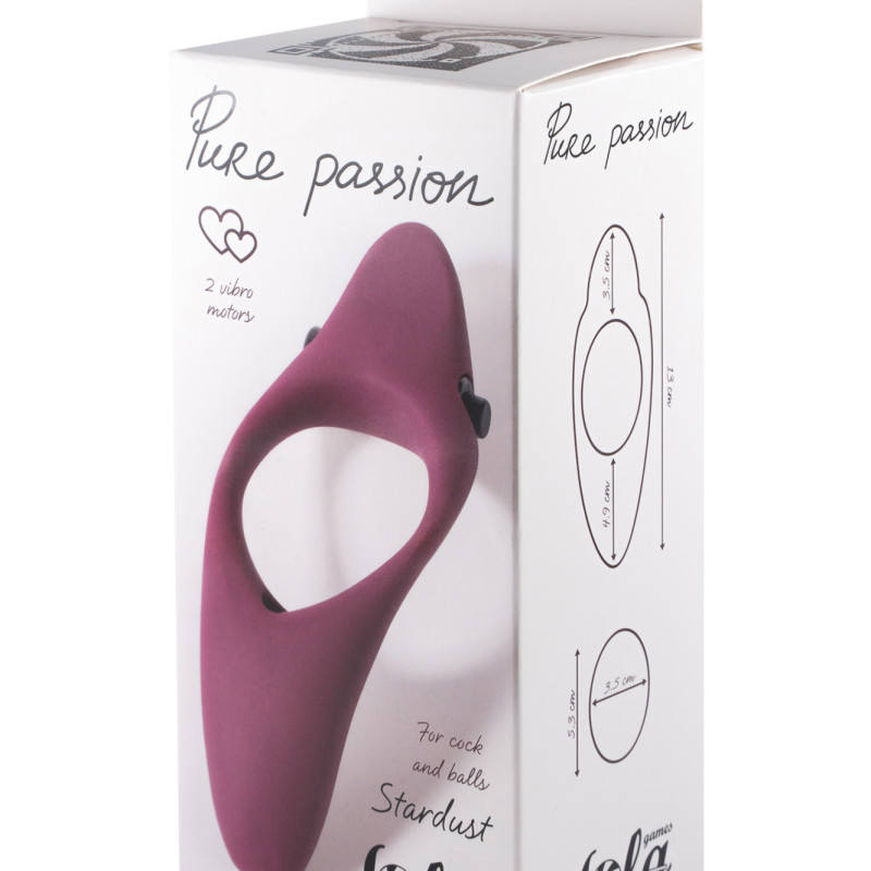 Эрекционное виброкольцо Pure Passion Stardust Wine red 1304-02lola
