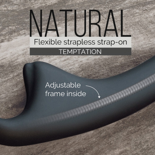 Гнущийся безремневой страпон Natural Temptation Black 5011-02lola