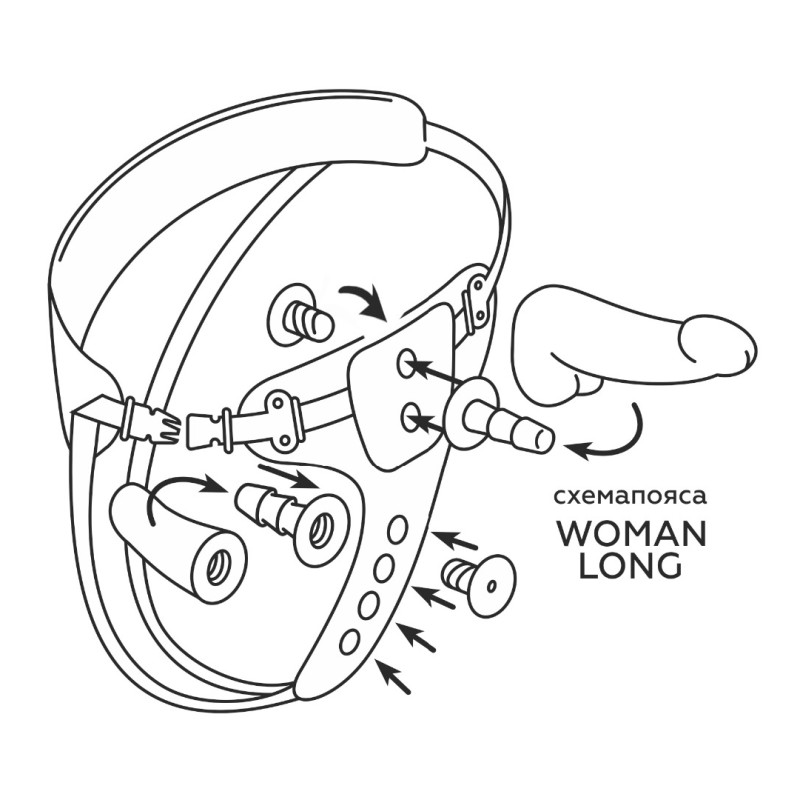 Пояс WOMAN LONG c 3 насадками 301503ru