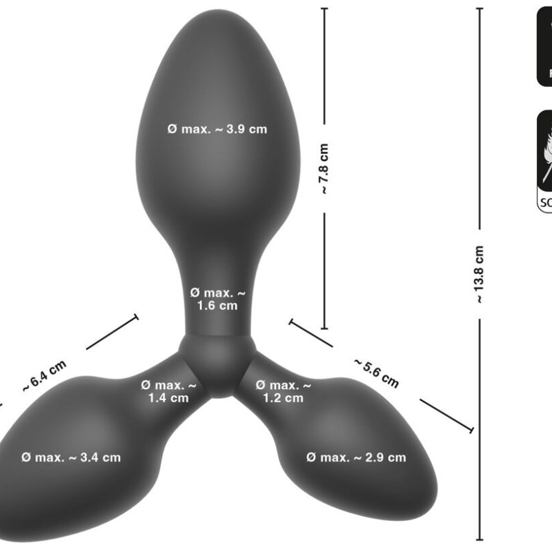Тройная анальная пробка для растяжки (S–M–L) 5005108ON