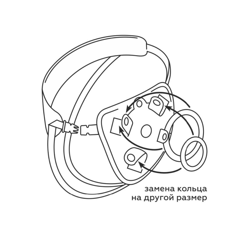 Страпон с двумя насадками UNI strap 8 Black belt champion 531503ru