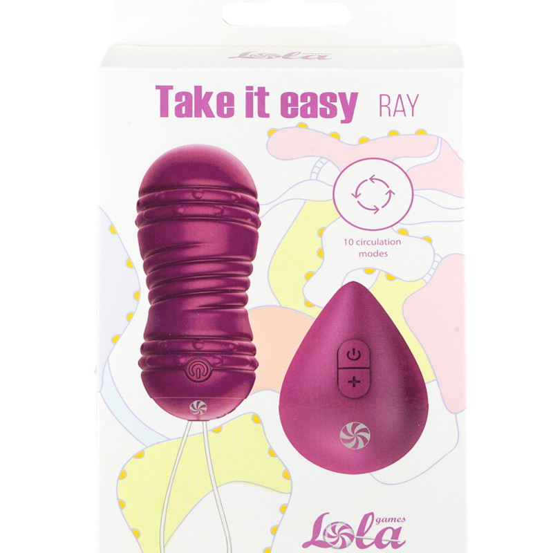 Виброшарики с циркуляцией на пульте управления Take it Easy Ray Purple 9021-11lola