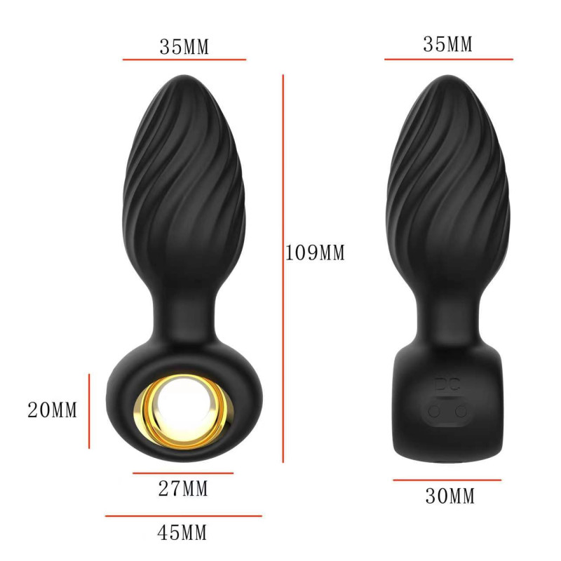 Анальная пробка с вибрацией и вращением (с пультом ДУ) SW1123