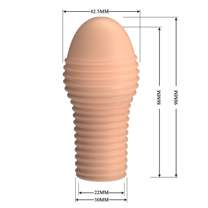 Рельефная насадка на пенис телесная Pretty Love BI-026291