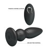 Анальная пробка с пультом управления силиконовая черная MR PLAY BI-040086W-MR