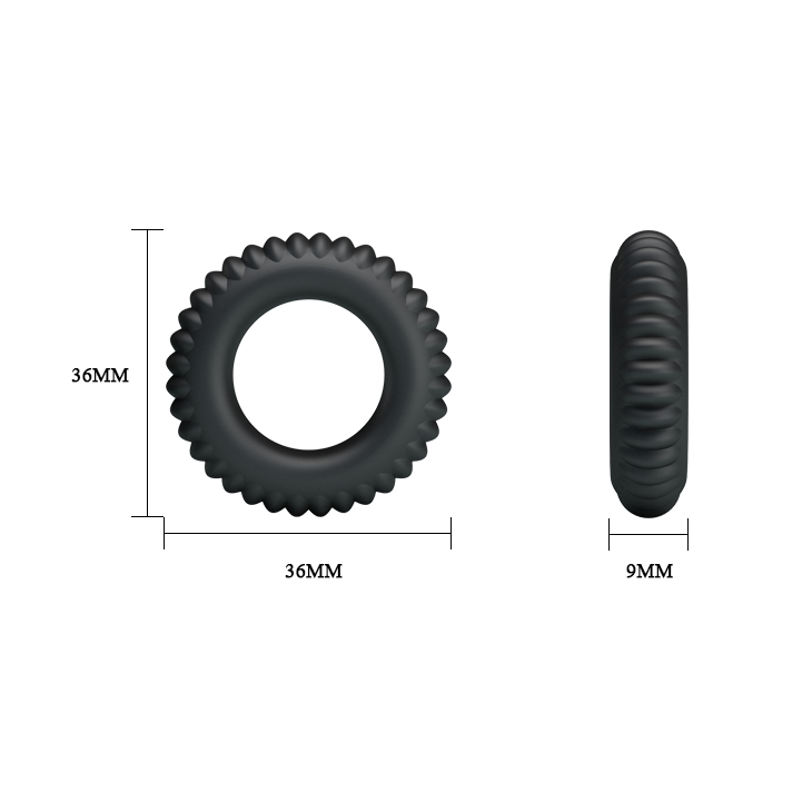 Набор из 3 силиконовых эрекционных колец BAILE Ring черные BI-210179