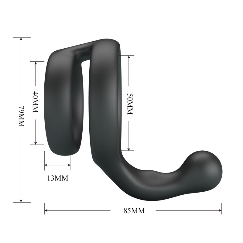 Эрекционное кольцо двойное из силикона растягивающееся черное CRAZY BULL BI-210231