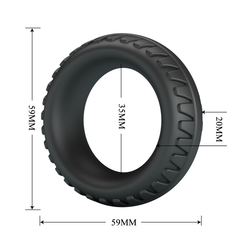 Эрекционное кольцо из силикона растягивающееся черное CRAZY BULL BI-210244