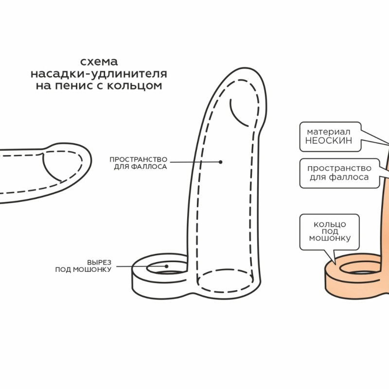 Фаллоудлинитель с кольцом Cock Next 692403ru