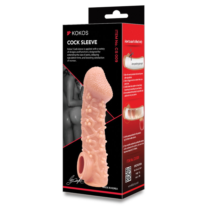 Насадка Cock Sleeve телесная TPE KOKOS CS-009-L