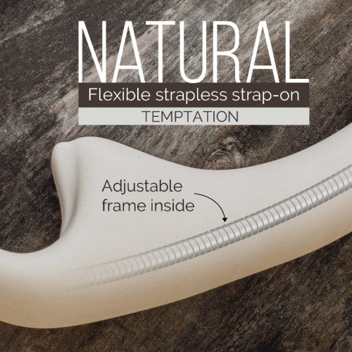 Гнущийся безремневой страпон Natural Temptation Biege 5011-01lola