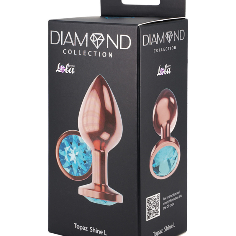 Анальная Пробка Diamond Topaz Shine L Розовое Золото 4026-02lola
