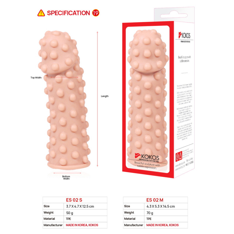 Насадка Extreme Sleeve ES.002 с бугорками телесная TPR KOKOS ES-002-M