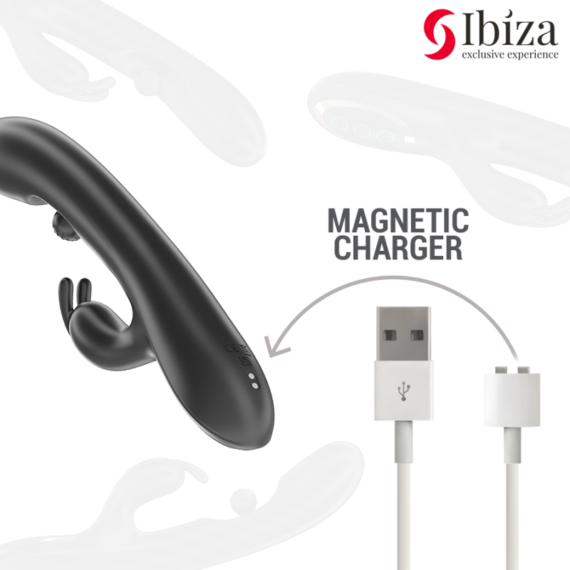 Вибратор-кролик с вибрацией и вращающимся шариком D-242824