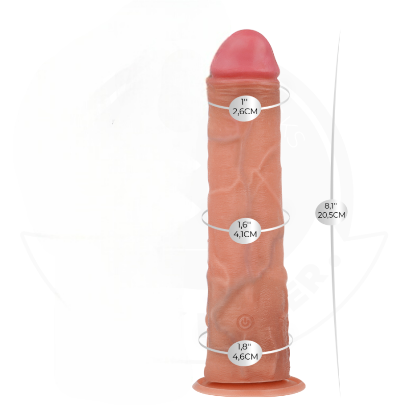 Реалистичный вибратор на пульте ду  D-243371