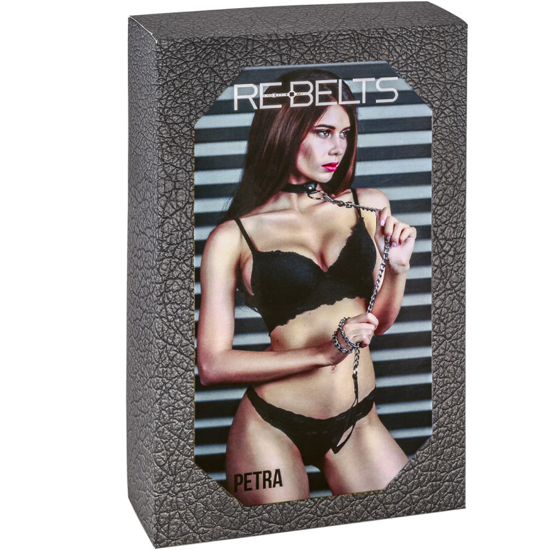 Ошейник черный с цепью Petra Black 7730rebelts