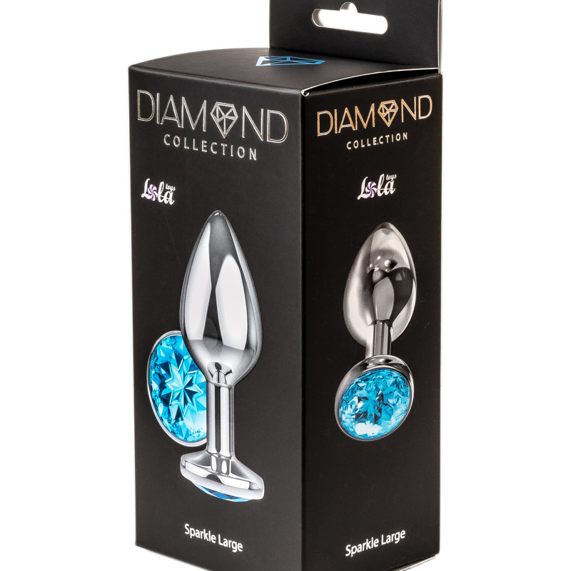 Анальная пробка Diamond Light blue Sparkle Large 4010-04Lola