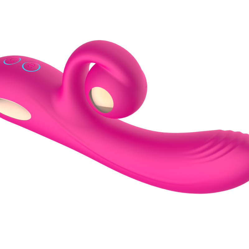 Силиконовый вибратор-кролик с функцией вращения SW3052-hot-pink