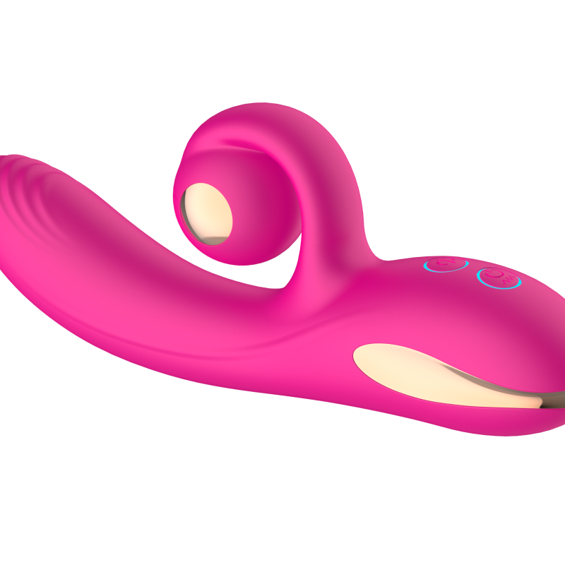 Силиконовый вибратор-кролик с функцией вращения SW3052-hot-pink