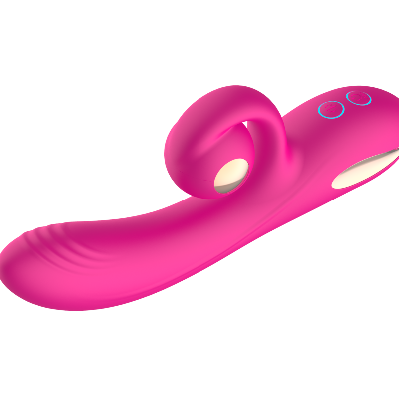 Силиконовый вибратор-кролик с функцией вращения SW3052-hot-pink