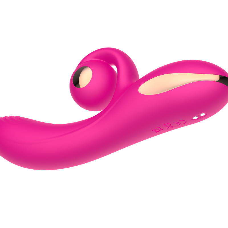 Силиконовый вибратор-кролик с функцией вращения SW3052-hot-pink