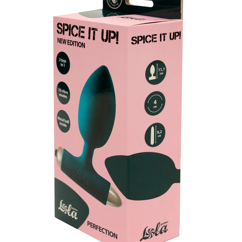 Анальная пробка с вибрацией Spice it up New Edition Perfection Dark green 8014-02lola