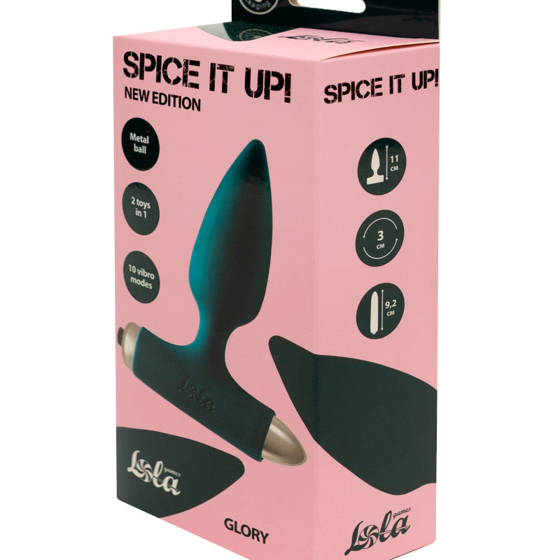 Анальная пробка с вибрацией Spice it up New Edition Glory Dark green 8015-02lola