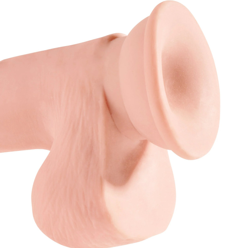 Фаллоимитатор с подвижной мошонкой King Cock Plus 7.5