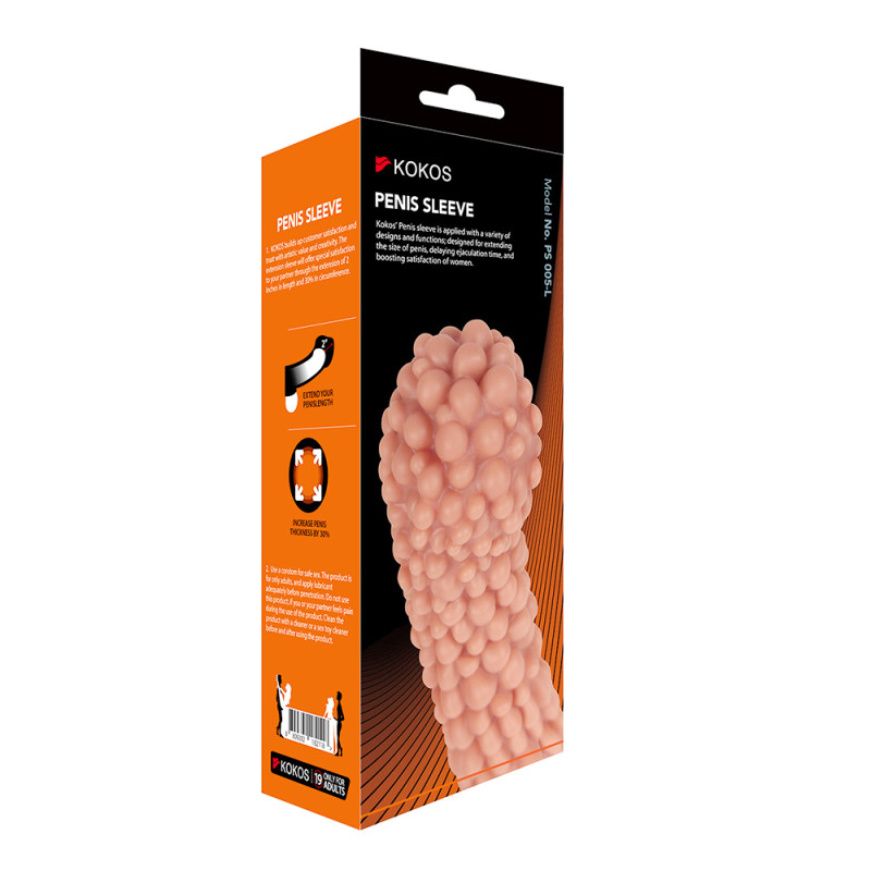 Насадка Penis Sleeve телесная TPE KOKOS PS-005-L