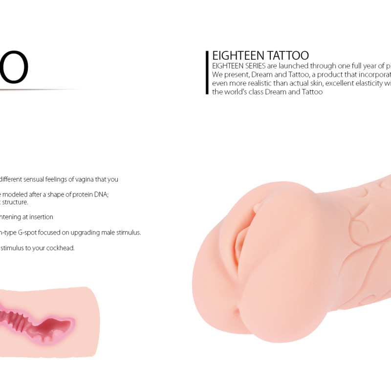 Мастурбатор Tattoo двойной слой телесный KOKOS M03-001-06D
