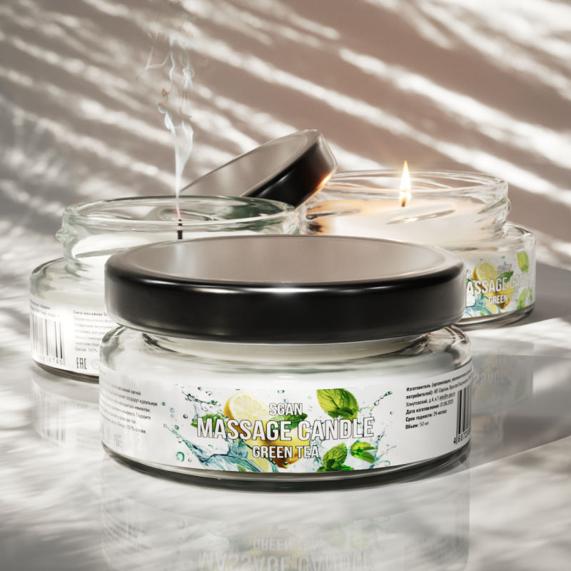 Твёрдое массажное масло SGAN Зелёный чай 50 мл 8745sg