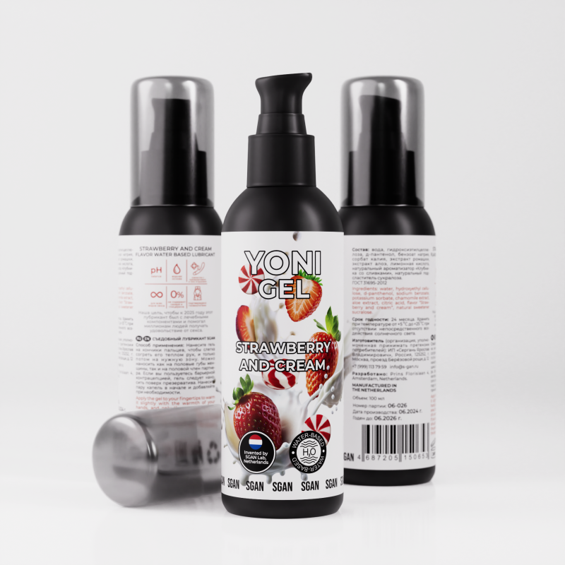 Лубрикант SGAN Sensual со вкусом Клубники со Сливками для орального секса 100 мл 0653sg