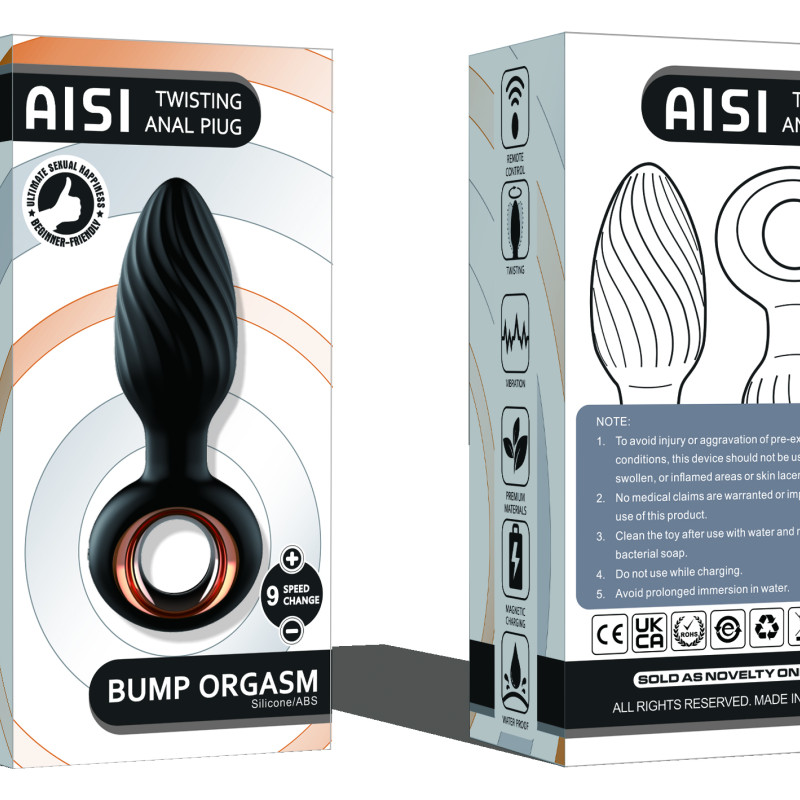 Анальная пробка с вибрацией и вращением (с пультом ДУ) SW1123