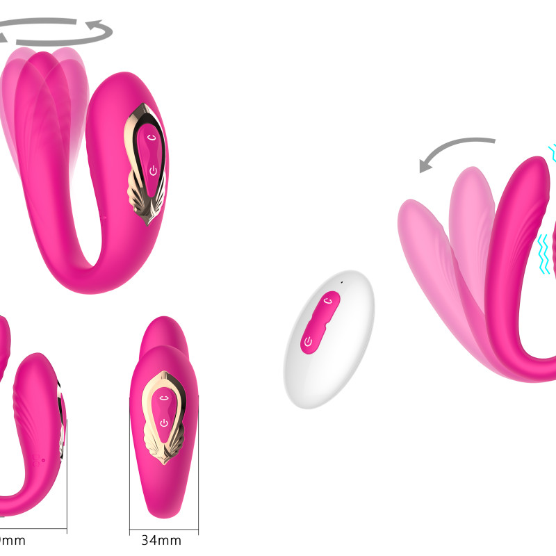 Клиторально-вагинальный вибратор с вращающейся вагинальной частью SW1096