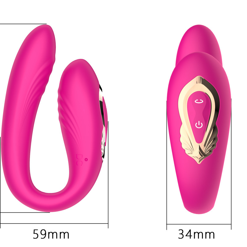 Клиторально-вагинальный вибратор с вращающейся вагинальной частью SW1096