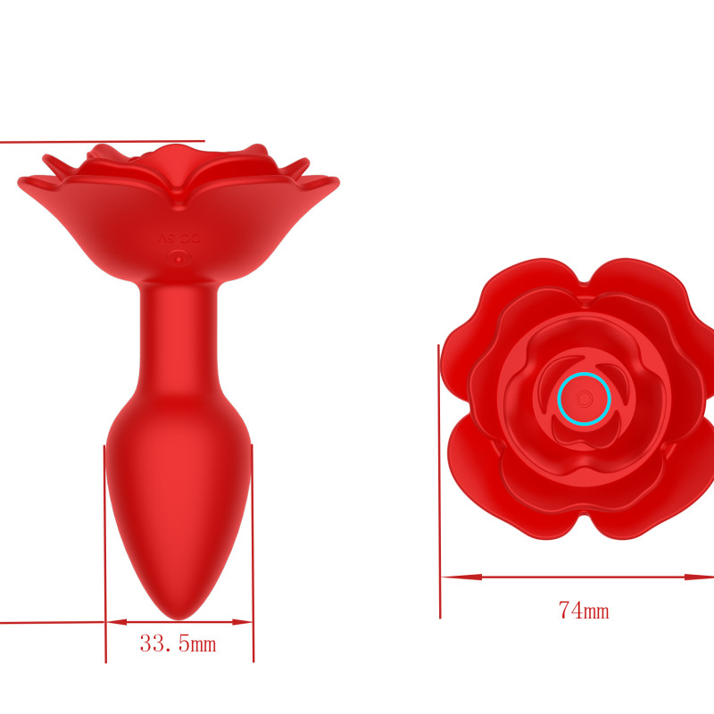 Анальный стимулятор с вибрацией в форме розы SW2033