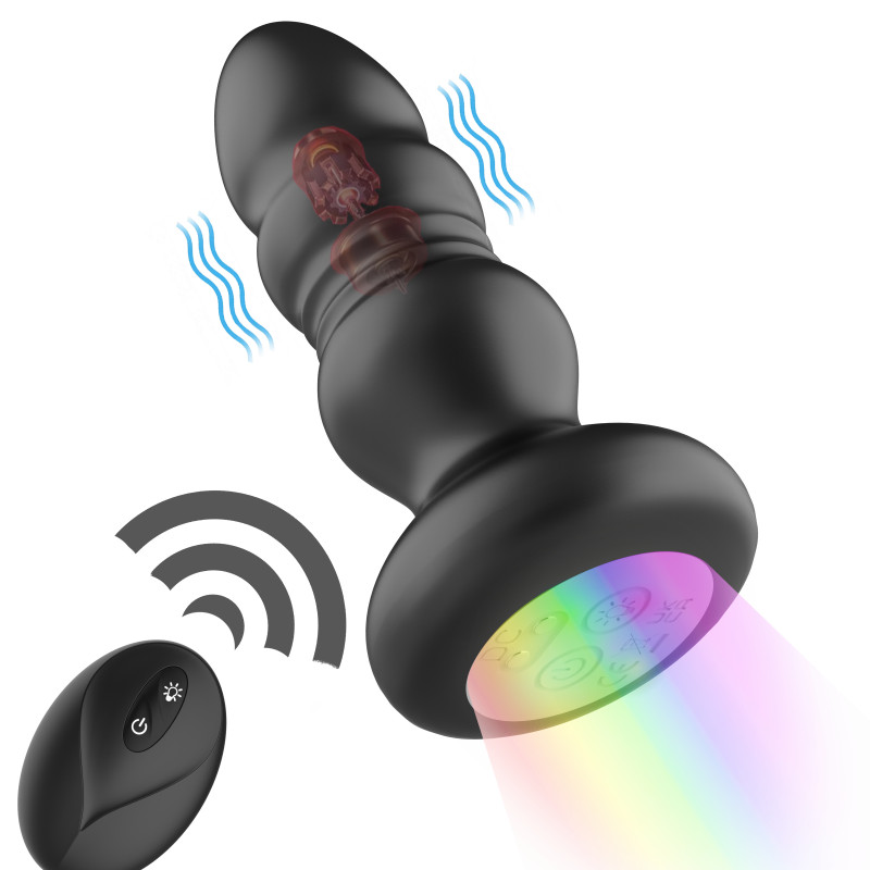 Светящаяся анальная пробка с возвратно-поступательной функцией SW3024