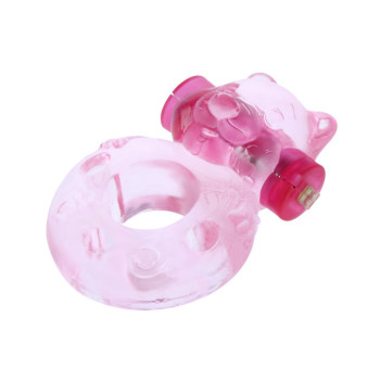 Эрекционное виброкольцо Pink bear  BI-010083