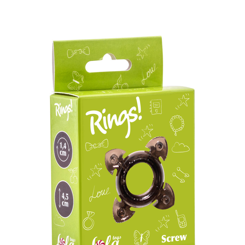 Эрекционное кольцо Rings Screw black 0112-41Lola