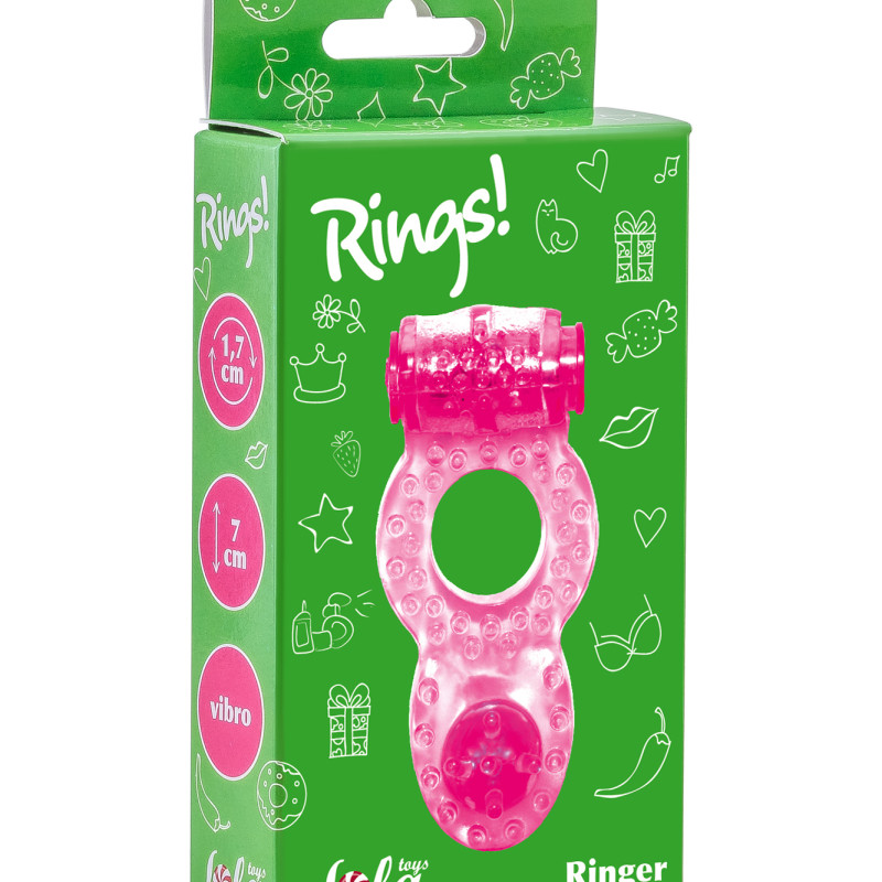 Эрекционное кольцо с вибрацией Rings Ringer pink 0114-73Lola