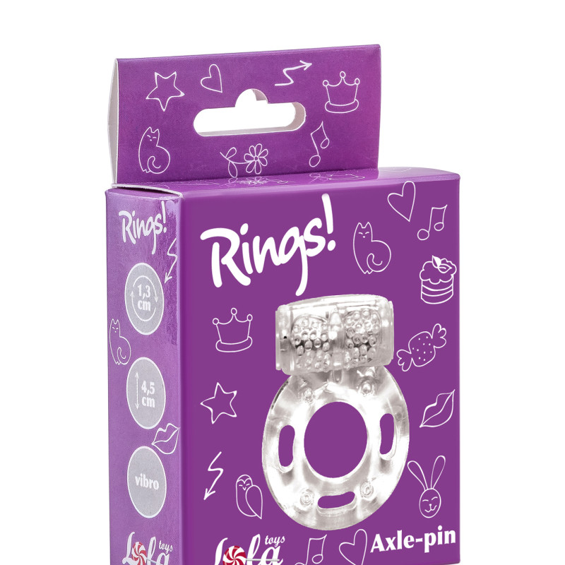 Эрекционное кольцо с вибрацией Rings Axle-pin white 0114-80Lola