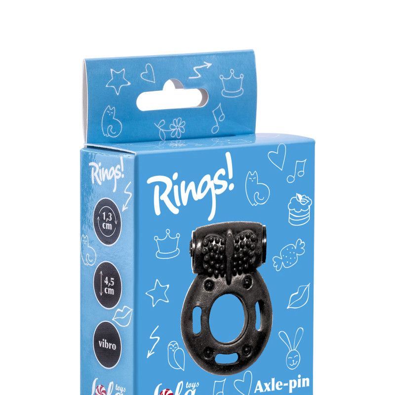 Эрекционное кольцо с вибрацией Rings Axle-pin black 0114-82Lola