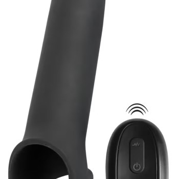 Вибрирующая насадка для пениса с хомутом для яичек и пультом управления 0550825ON