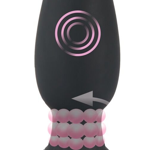 Вращающаяся и вибрирующая анальная пробка с пультом 596426ON